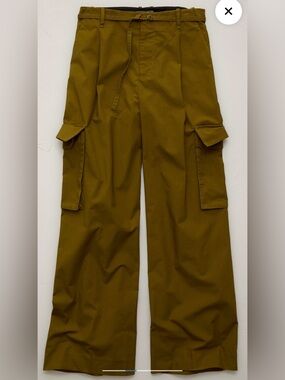 NWT American Eagle Olive Cargo Pants - Wide Leg Utility Trouser